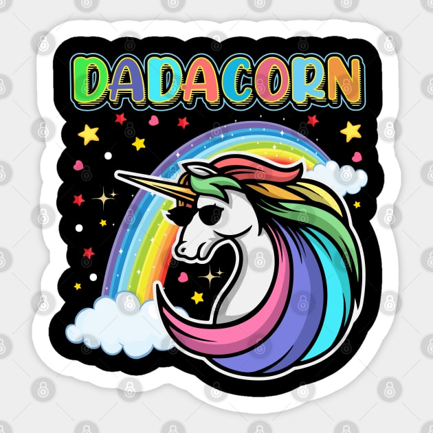 Dadacorn Daddycorn Dad of the Unicorn Fathers Day Sticker by aneisha